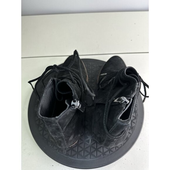 Sam Edelman Women 8.5M Millard Black Suede Lace Up/Suede Zip Ankle Booties - Picture 6 of 11